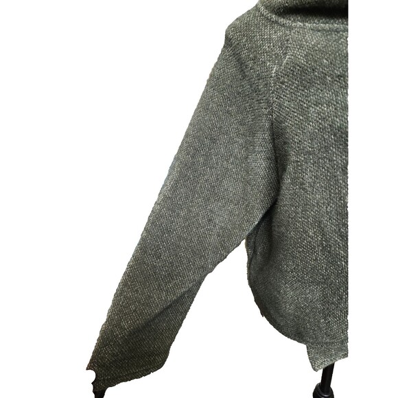Italian Asymmetrical Drape Neckline and Hem Sweater Green Size L Buttery Soft - Picture 3 of 9